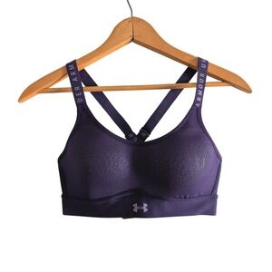 Under Armour Womens Sports Bra XS Purple Fitted‎ Heatgear NWOT
